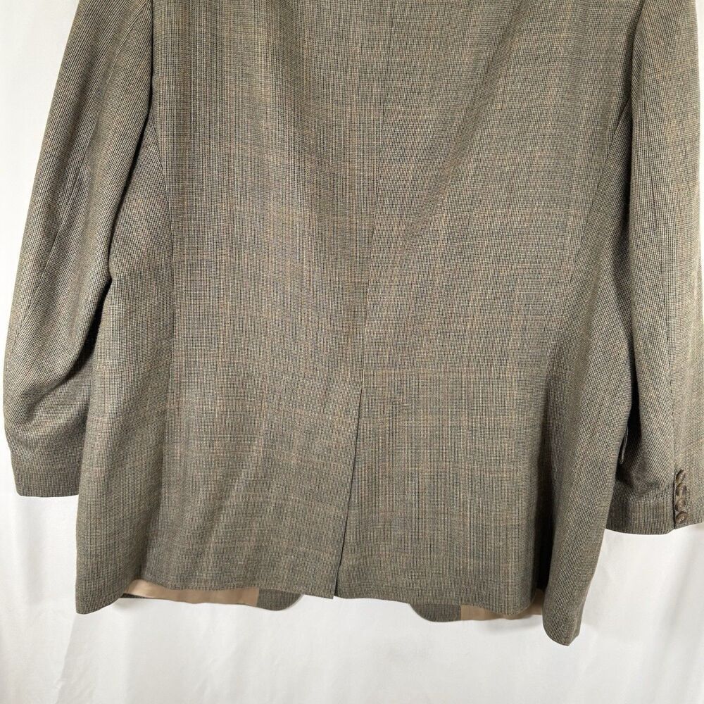 Lauren Ralph Lauren Silk Wool Blazer Men 46R Beige Inside Pockets 3 Button Front - Picture 11 of 12